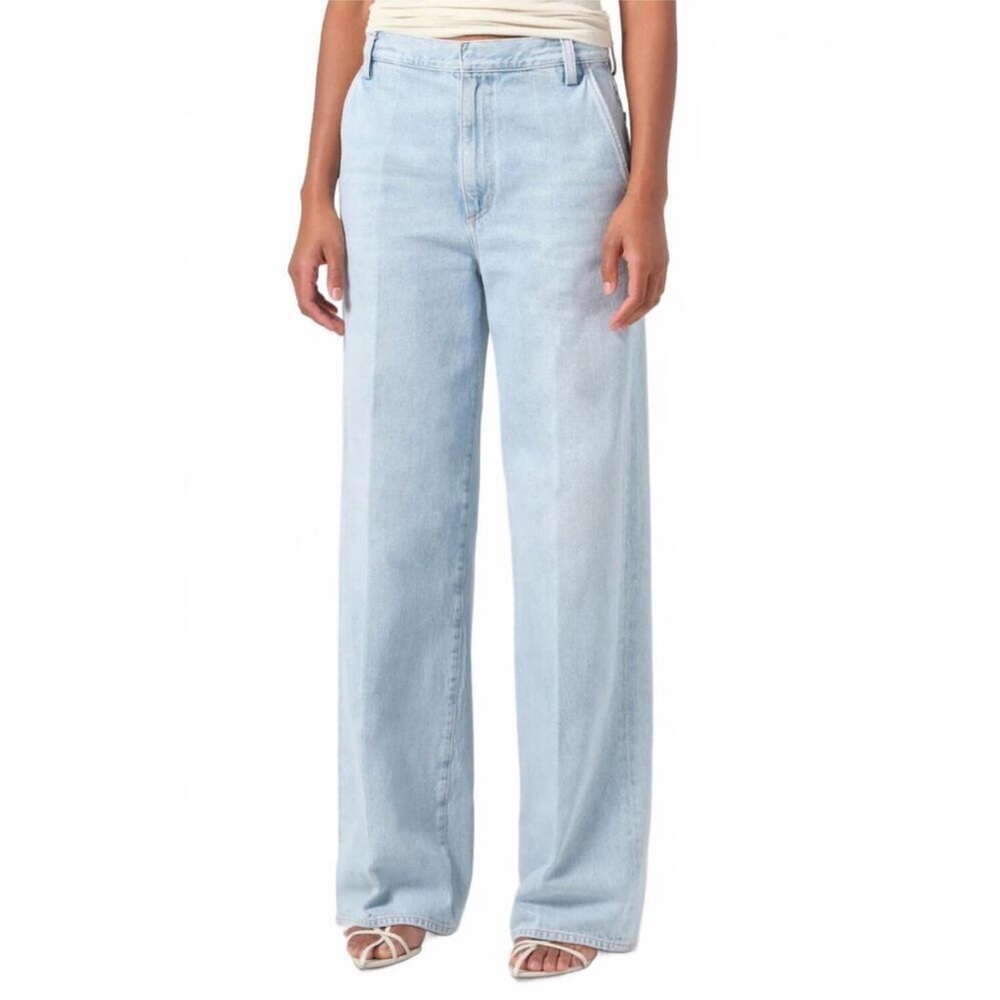 AGOLDE Shona Trouser Jeans Light Wash Blue Women Sz 27 Classic Casual Office - Picture 2 of 9